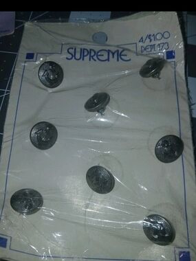Supreme Vintage Metal Buttons - Silver Set